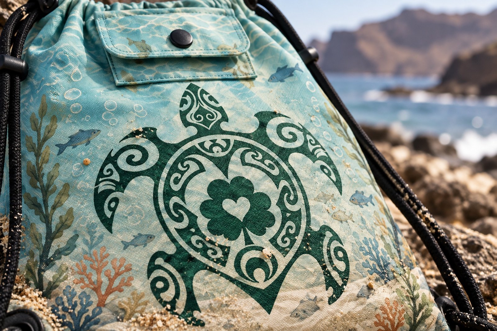 Detalle del estampado de la tortuga